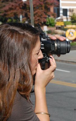 Student taking photos